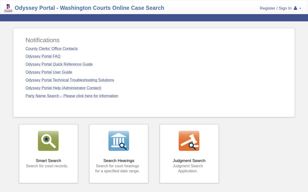 Douglas County warrant verification through Washington Courts case search interface